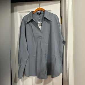 Prettywear XL Gray Blue Blouse NWT